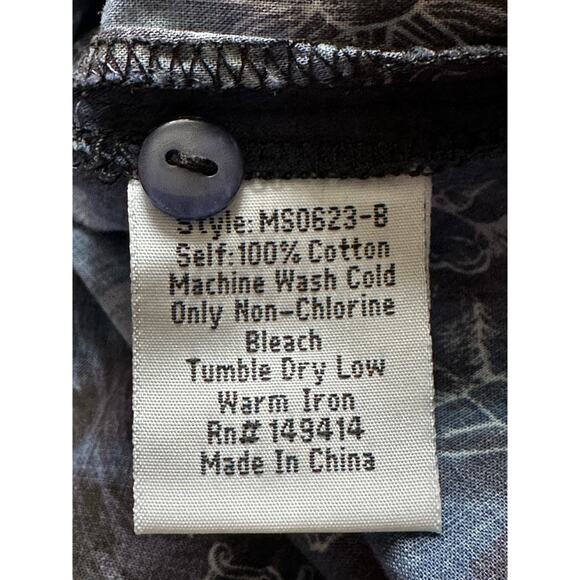 Johnny was BEJEWEL SLEEP pajamas Shirt blue castellation cotton button up xl - Picture 5 of 16